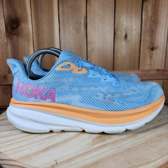 Hoka One One Clifton 9 Shoes Womens Size 9 B Blue Running Sneakers 1127896 ABIW - Picture 3 of 9